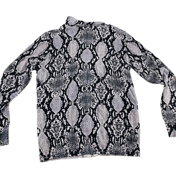 Soma Intimates Womens Black & White Snake Print Zip-Up Jacket S - Picture 5 of 6